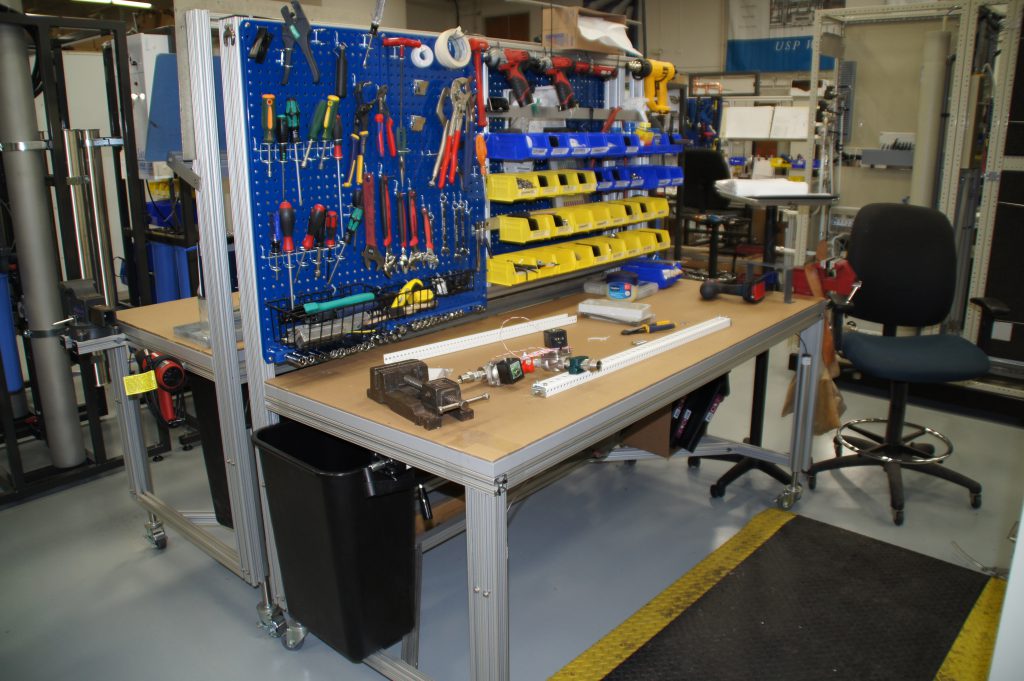 Service technician's work space where automation, compressed air and robotic solutions are formed.