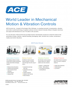 Ace product groups displayed in alignment of products offered by JHFoster.