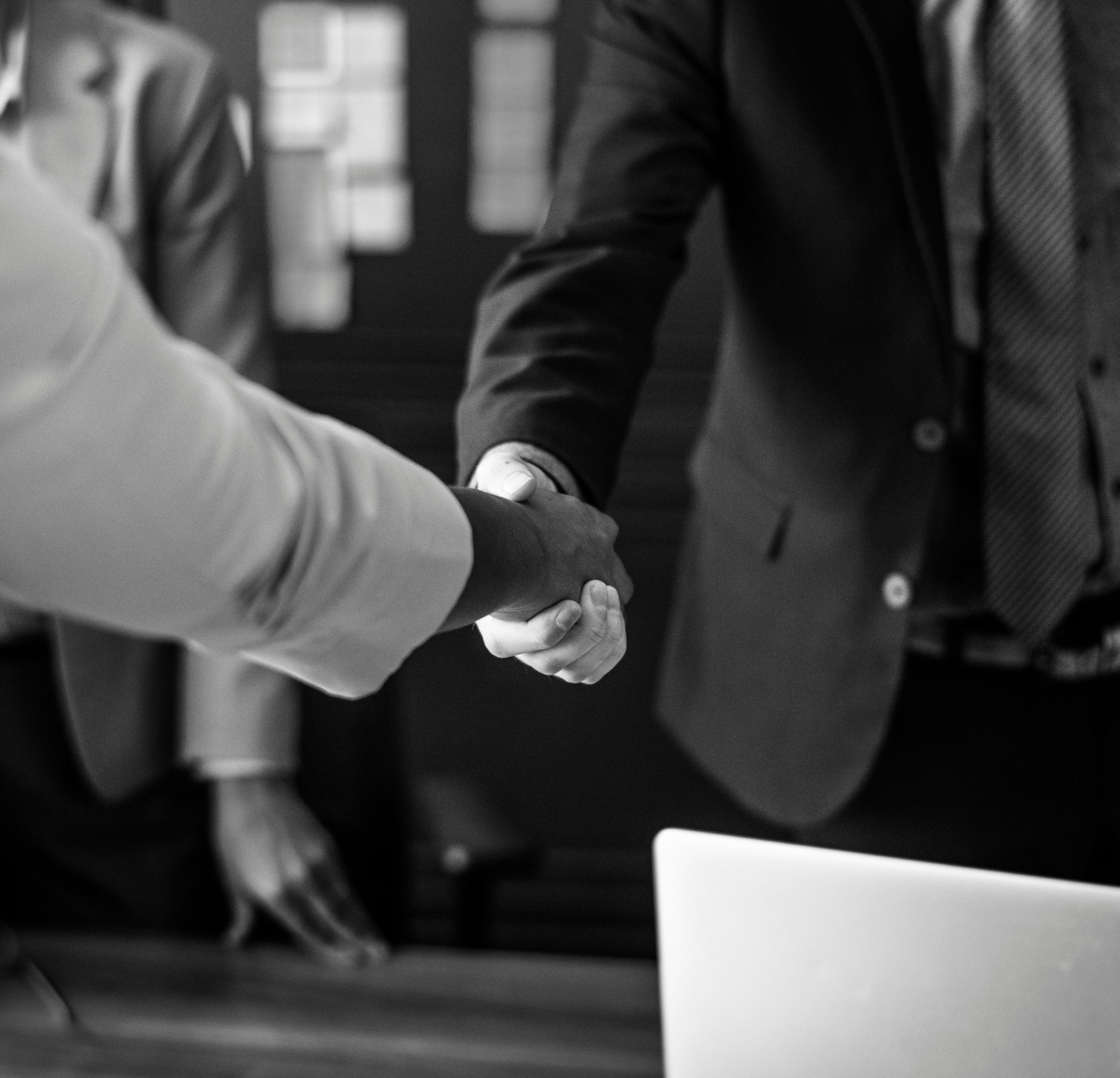 Executives shaking hands