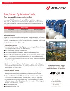 A graphic sheet displays a study on fluid system optimization.