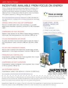 JHFoster promotes energy efficiency along with guidelines from Focus on Energy.