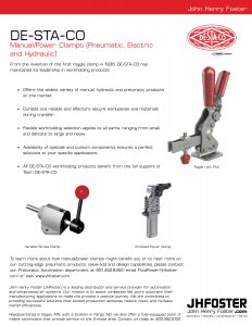 Destaco's manual and power clamps offers the greatest efficiency and specialization in the market.
