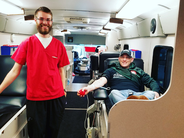 JHFoster employee donates blood for the American Red Cross