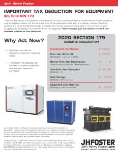 Section 179 flyer for 2020