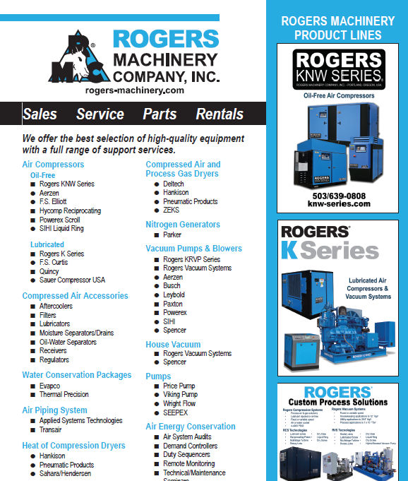 JHFOSTER distributes Rogers Machinery Kobelco Compressors Line Card